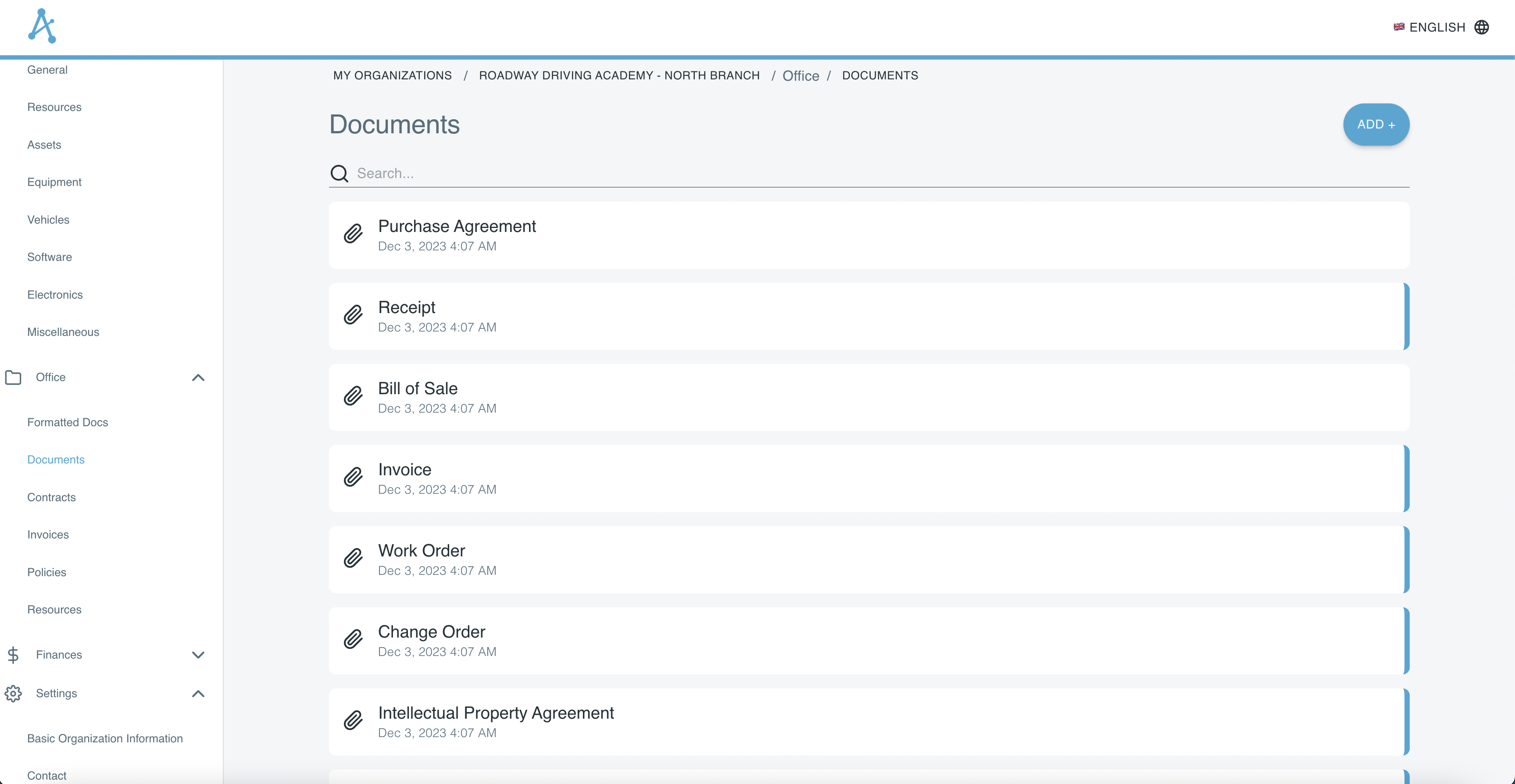 List of digital inventory items